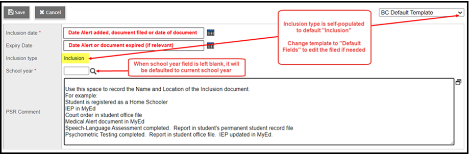 inclusion details