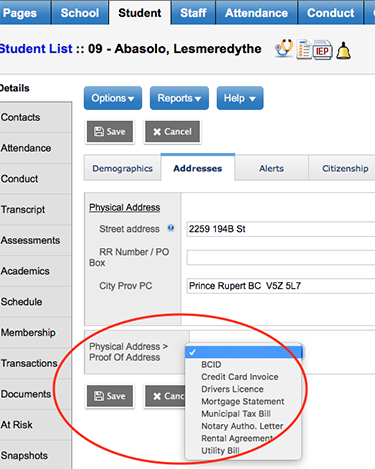 address